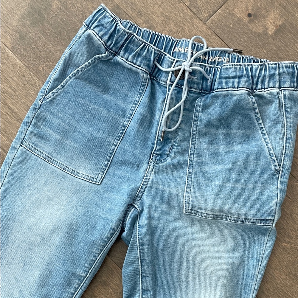 American Eagle Light Blue Denim Joggers